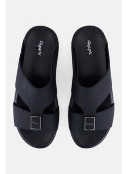 Algspar Men Double Strap Slip On Arabic Sandals, Black  - Image 3
