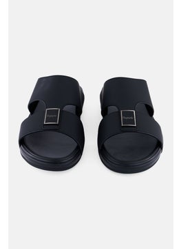 Algspar Men Double Strap Slip On Arabic Sandals, Black  - Image 4