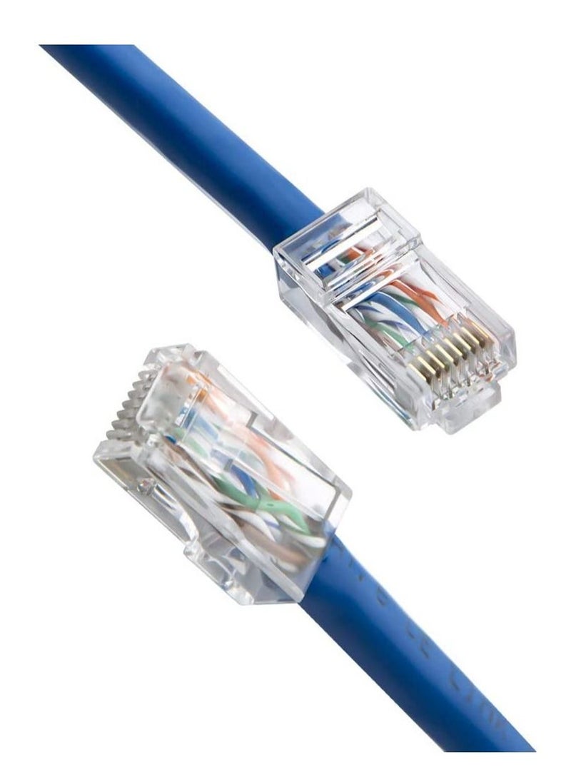 Ntech Royal Apex RJ45 Plugs Connector 8P8C Cat7 Crimp Connector RJ45 Ends, Ethernet Modular Crimp Connectors for Twist Paired Solid and Standard Ethernet Cable Wire (Pack of 25)