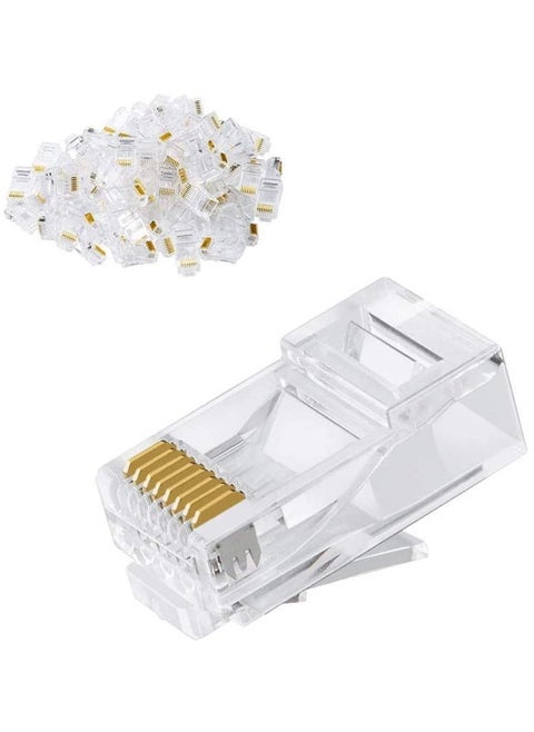 Ntech Royal Apex RJ45 Plugs Connector 8P8C Cat7 Crimp Connector RJ45 Ends, Ethernet Modular Crimp Connectors for Twist Paired Solid and Standard Ethernet Cable Wire (Pack of 25)