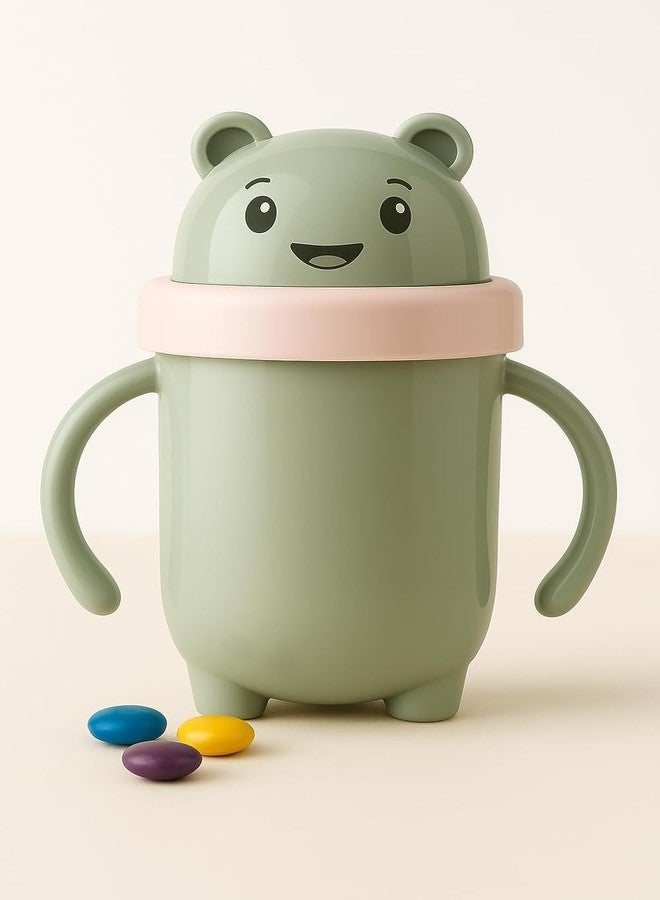 Simplyhut Sipper Water Bottel - 300ML BPA Free Plastic Cute Bear Design Cup with Leakproof Lid, Straw & Twin Handles for Kids & Toddlers, Travel Sippy Cup for Milk, Water, Juice(Multicolour) - Image 1