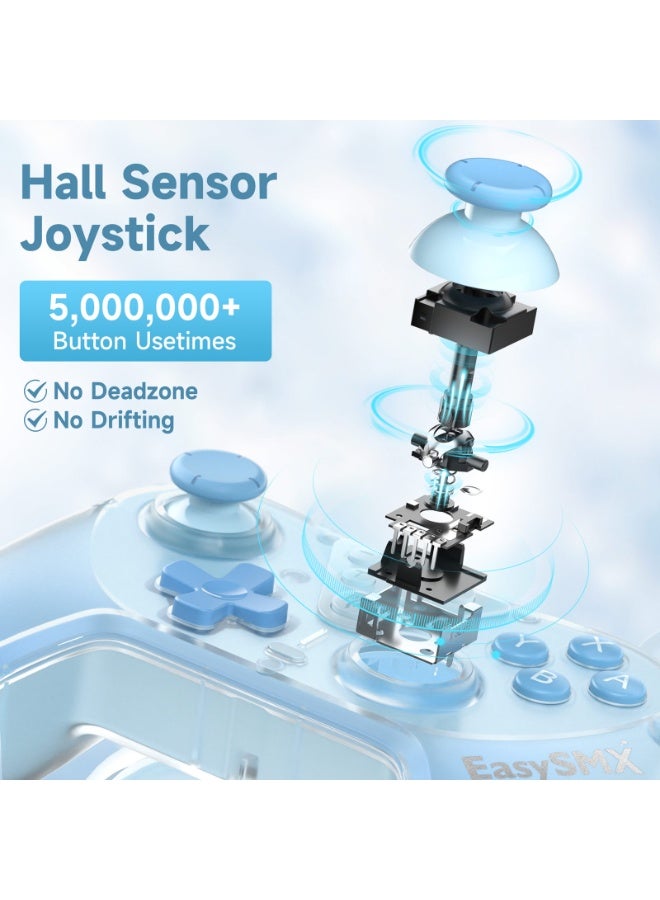 EasySMX Classic Gamepad EasySMX T39 Switch Controller Bluetooth Gaming Controller Compatible with Switch/Switch Lite/OLED with Protective Case/TURBO Burst Function & Screenshot Function/NFC Function/Precise Direction Control Design & Lock Function/6-Axis Gyro Motion Control/Hall Sensor Joystick/4-Level Vibration Feedback/One Key Wake Up 600mAh Battery Paly for 21 hours Light Weight Ergonomics 9 Colors RGB Lighting - Image 5