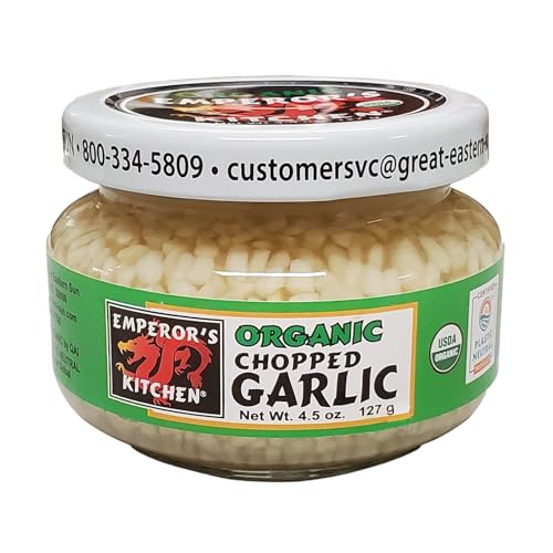 EMPEROR'S KITCHEN Emperors Kitchen Organic Chopped Garlic USDA Certified Organic Vegan Ready to Use 45 oz jar - Image 1