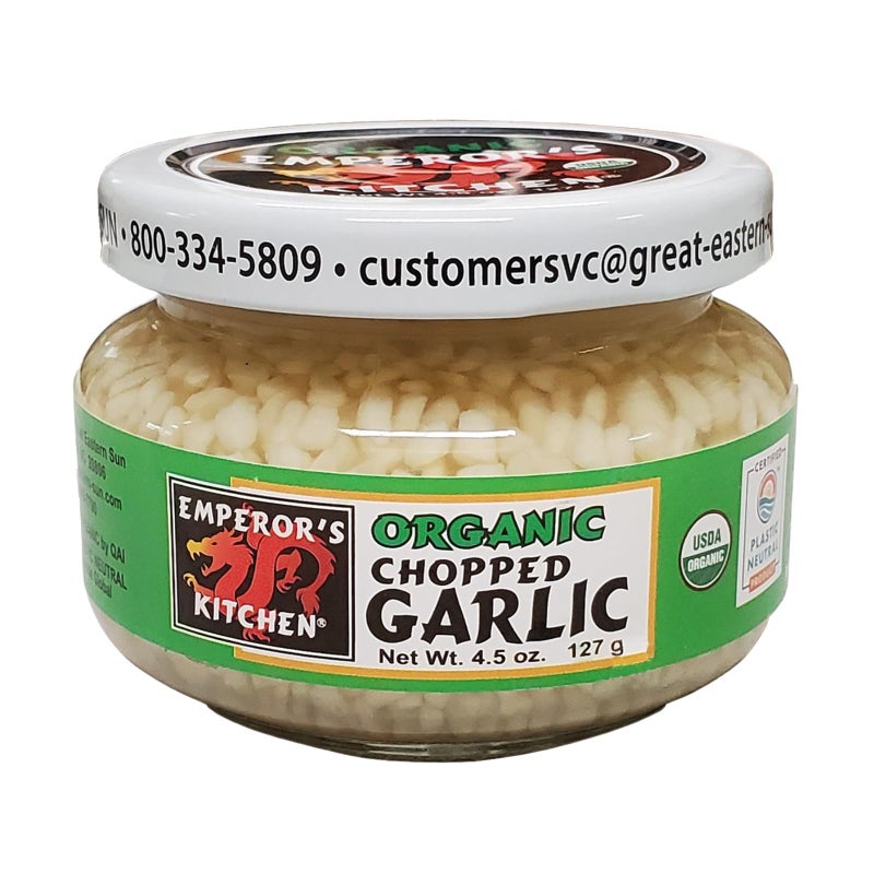 EMPEROR'S KITCHEN Emperors Kitchen Organic Chopped Garlic USDA Certified Organic Vegan Ready to Use 45 oz jar - Image 3
