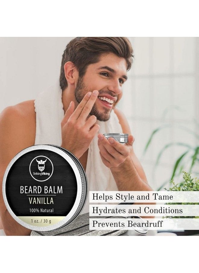 Striking Viking - Beard Oil And Balm Leave In Beard Conditioner Styles Softens & Moisturizes Beards & Mustache All Natural Organic Argan & Jojobo Oils Vanilla - Image 1