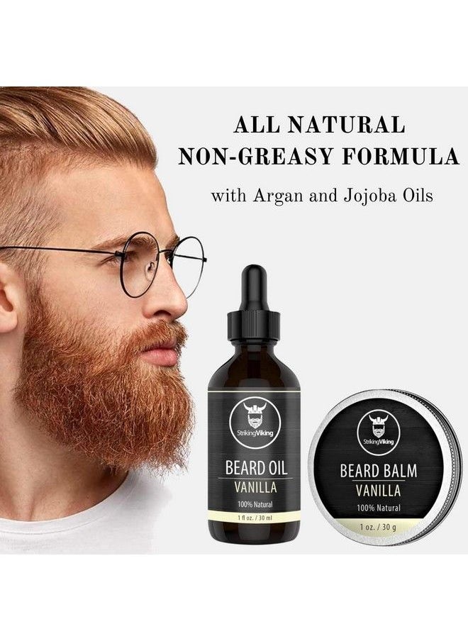 Striking Viking - Beard Oil And Balm Leave In Beard Conditioner Styles Softens & Moisturizes Beards & Mustache All Natural Organic Argan & Jojobo Oils Vanilla - Image 1