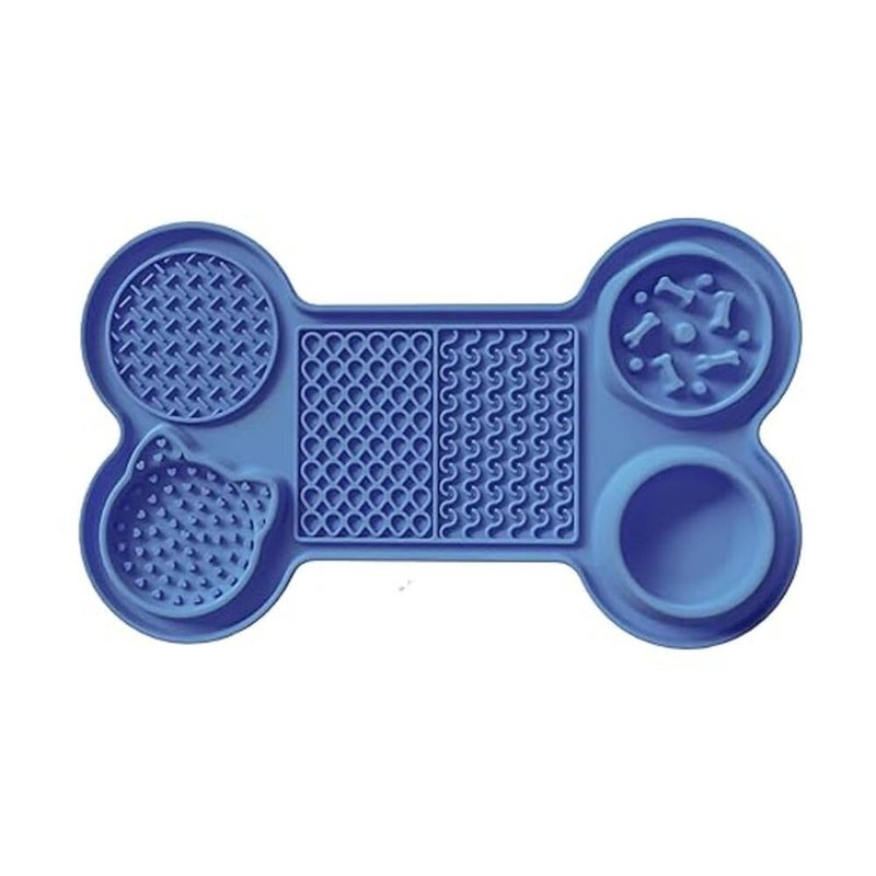 Riviox "Dog Bath Brush with Shampoo Dispenser & Self-Cleaning Slicker Brush + 6-in-1 Bone Lick Mat for Dogs & Cats - Silicone Suction Mat for Anxiety Relief" (pack of 3) - Image 3