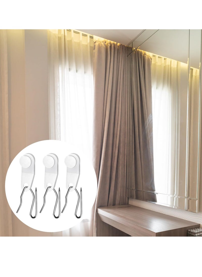 Generic - 100 Sets of White Traverse Rod Slides Curtain Track Glider Hooks - Drapery Hooks for Traverse Curtain Rods - Plastic and Metal Hooks for Window Curtains - Image 1