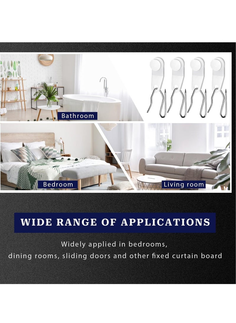 Generic - 100 Sets of White Traverse Rod Slides Curtain Track Glider Hooks - Drapery Hooks for Traverse Curtain Rods - Plastic and Metal Hooks for Window Curtains - Image 1