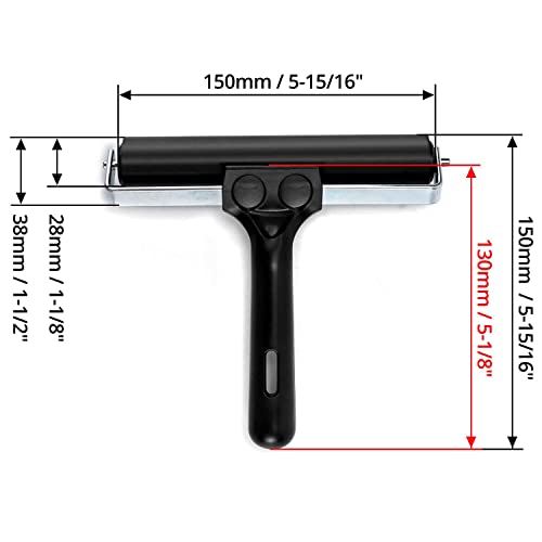 ARROLLIANT Printmaking Art Roller Rubber Ink Print Roller Black Soft Ink Oil Painting Brayer with Handle for Block Printing Making Stamping Gluing Application DIY Art and Craft Tool Size (6 INCH) - Image 3