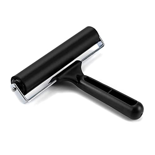 ARROLLIANT Printmaking Art Roller Rubber Ink Print Roller Black Soft Ink Oil Painting Brayer with Handle for Block Printing Making Stamping Gluing Application DIY Art and Craft Tool Size (6 INCH) - Image 2