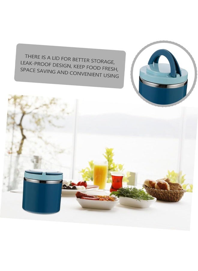 Insulated Food Jar, 1000ml Soup Container Lunch Box, Stainless Steel Bento Box with Handle, Breakfast Cup Soup Storage Container Sealed for Work Travel (Blue)