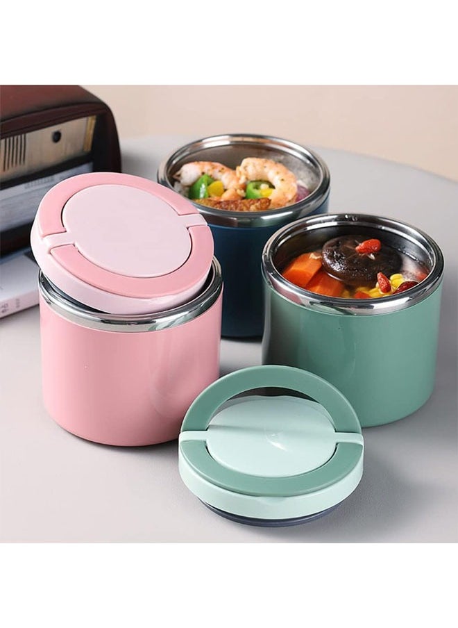 Insulated Food Jar, 1000ml Soup Container Lunch Box, Stainless Steel Bento Box with Handle, Breakfast Cup Soup Storage Container Sealed for Work Travel (Blue)