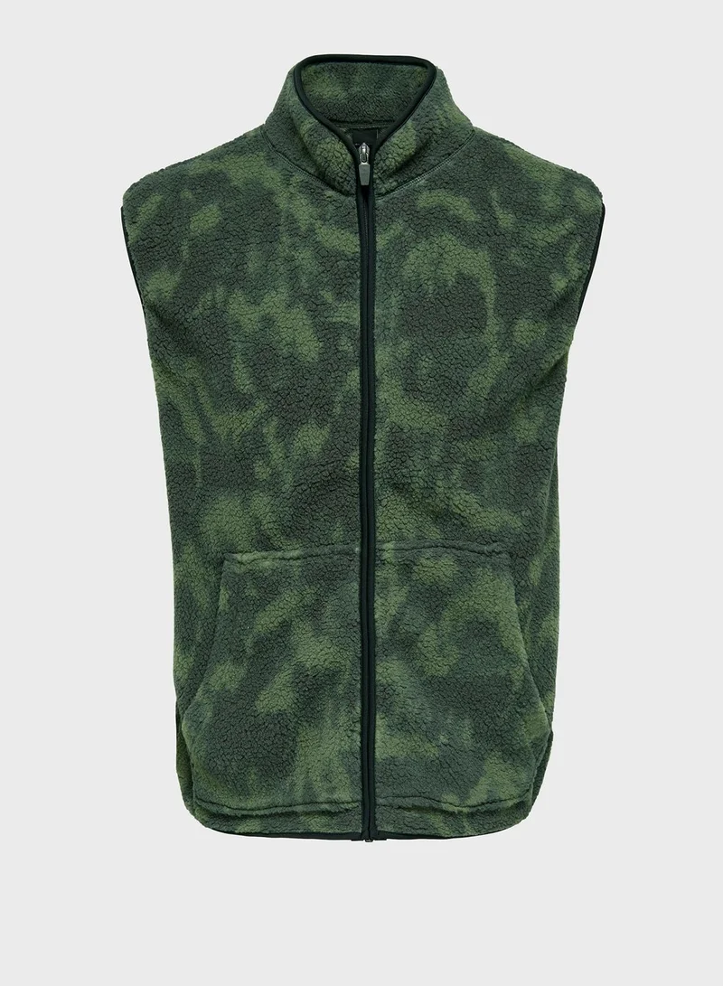 Only & Sons Printed Vest Jacket