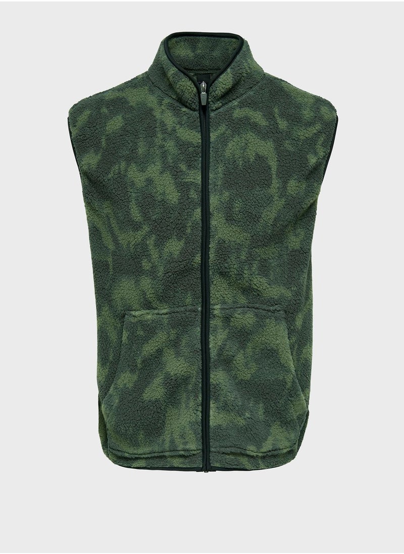 Only & Sons - Printed Vest Jacket - Image 1