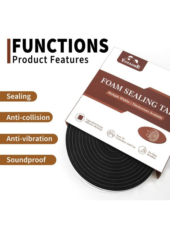 Yotache Foam Rubber Seal Strip Tape 2 in One Roll 2 Inch Wide X 1/4 Inch Thick, Foam Adhesive Strips Closed Cell Foam Tape Automotive Weather Stripping, Total 13 Feet Long - Image 5