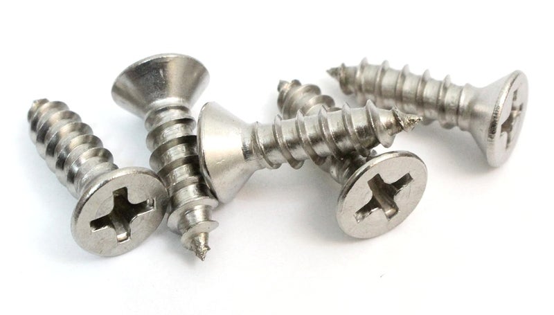 Bolt Dropper No. 8 x 3/4" Stainless Steel Flat Head Phillips Wood Screw, (100 pc), 18-8 (304) Stainless Steel Sheet Metal Screws- Type A Point, Plain Finish - Image 4