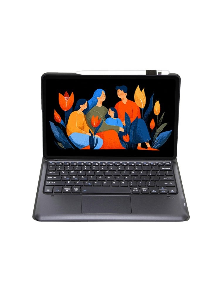 جراب AM33-A الواقي لجهاز Lenovo Xiaoxin Pad 2025 مزود بلوحة مفاتيح تعمل باللمس وغطاء TPU فائق النحافة وقابل للفصل - أسود - Image 3