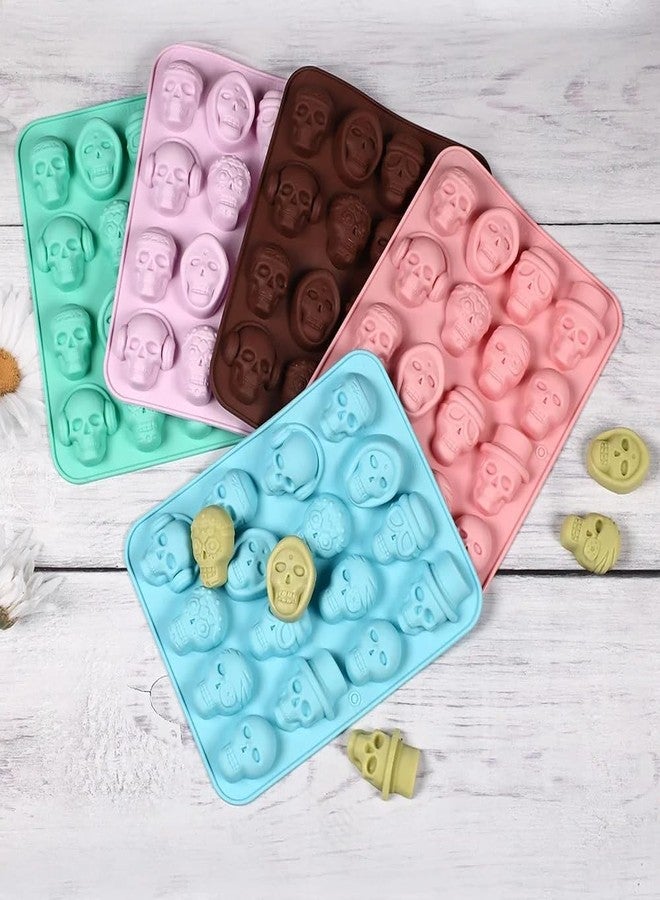 LEGACYCART 16 Cavity Gummy Skull Candy Silicone Mould 1 Cavity Silicone Skull Mold for Halloween Chocolate, Candy,Jelly, Wax Melt, Dog Treats, Ice Cube (Pack of 2) - Image 5