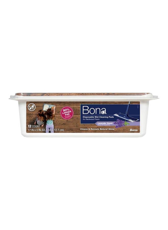 BONA Lavender Scent Hardwood Floor Disposable Wet Cleaning Pads Blue and White - Image 1