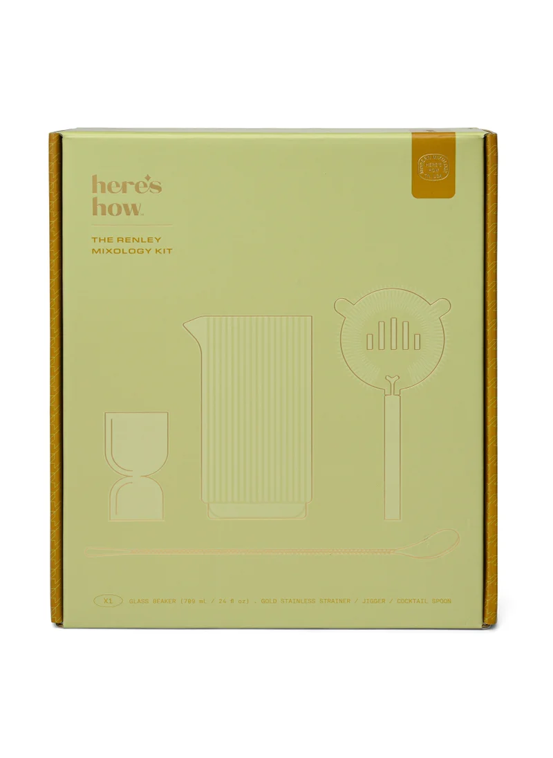 Here's How The Renley Bar Tool Set - Jigger, Strainer, Spoon, and Beaker