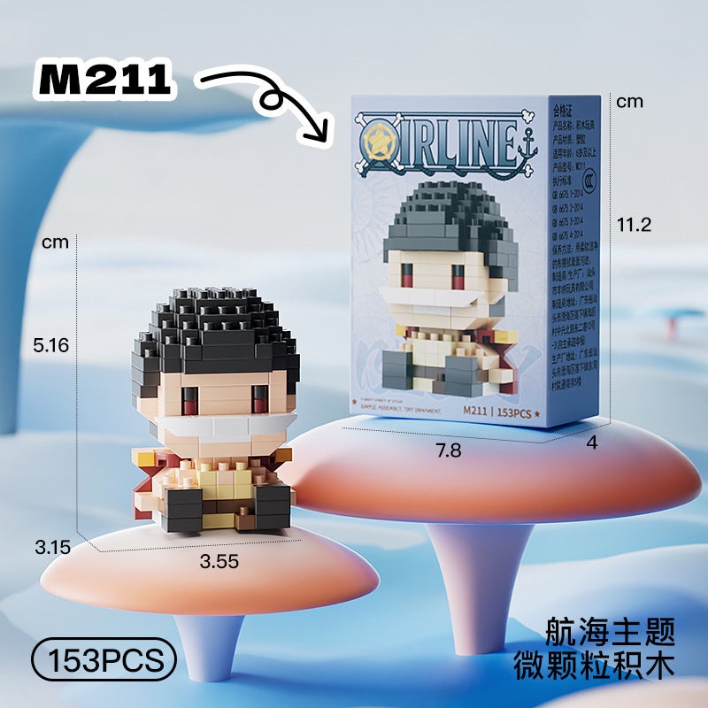 Compatible with Lego Pirate and Navigation Anime Character Models, Cartoon Figures, Building Blocks, Educational Toys