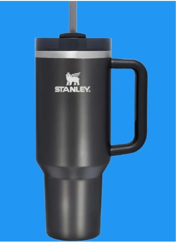 Stanley - Stanley Quencher H2.0 FlowState Vacuum Insulated Tumbler – 40 oz Black Stainless Steel Travel Mug with Lid & Straw, Double-Walled Leakproof Design, Keeps Drinks Hot/Cold for Hours, Durable & Portable - Image 1