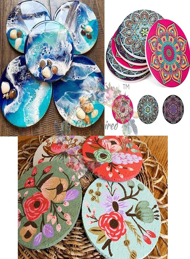 Get Inspired DIY Coasters Set of 8 for DIY Activities MDF - Make Your own Design, Artwork, Hobby, Decoupage etc 4inch Diameter (3.5mm) - Image 3