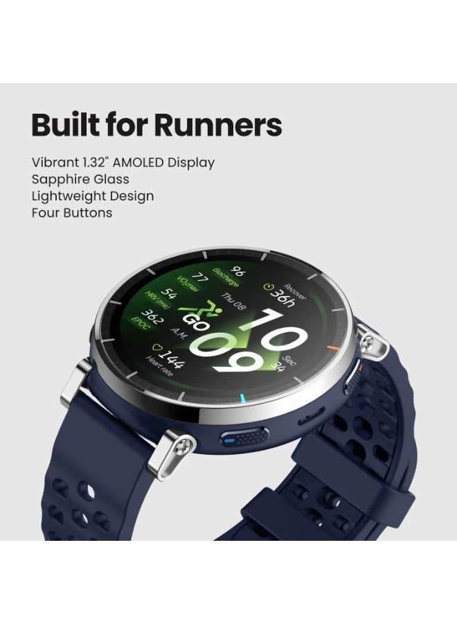 أمازفيت ساعة ذكية أمازفيت أكتيف 3 بريميوم مع GPS للركض، شاشة AMOLED ياقوتية بحجم 1.32 بوصة، بطارية تدوم 12 يومًا، سعة 4 جيجابايت، خرائط غير متصلة، أكثر من 170 وضع تمرين، مقاومة للماء حتى 5 ATM، جهاز تتبع معدل ضربات القلب واللياقة البدنية لهواتف أندرويد وآيفون باللون الفضي القمة - Image 3