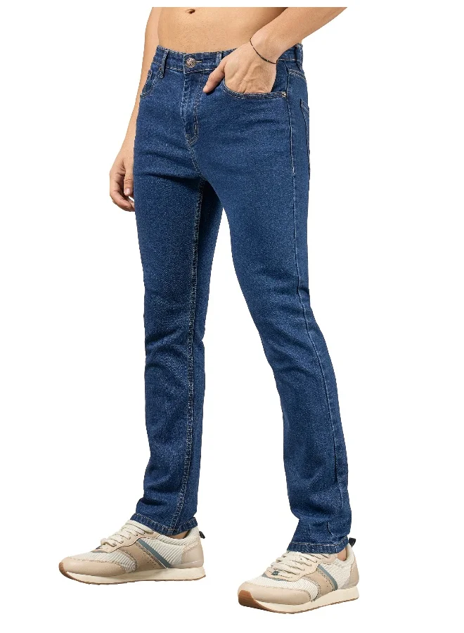 Beyoung cotton lycra Dark Blue Regular Fit Jeans for men
