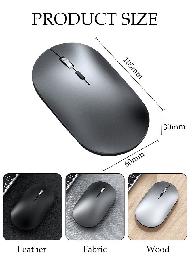 DUNISO ماوس لاسلكي، ماوس نحيف صامت بدون ضوضاء لأجهزة الكمبيوتر المحمول مع محول USB 2.4 جيجا هرتز، ماوس محمول فائق السرعة متوافق مع أجهزة الكمبيوتر الشخصية HP Lenovo ASUS Dell Smart TV  - Image 3