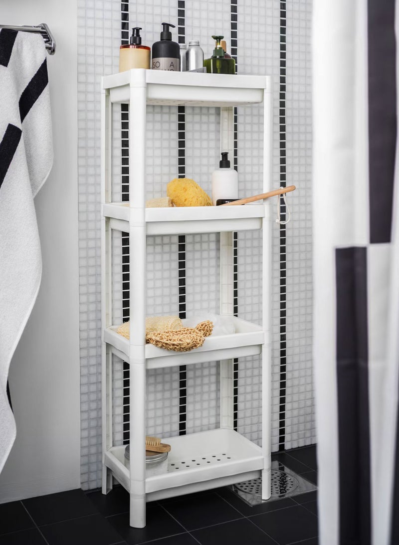 4-Tier Shower Caddy Corner Shelves| Bathroom Shelving Unit Plastic Shelf Kitchen Bathroom Storage rust proof Shower Shelves|Toilet Shower Shampoo Storage Organizer for Bathroom
