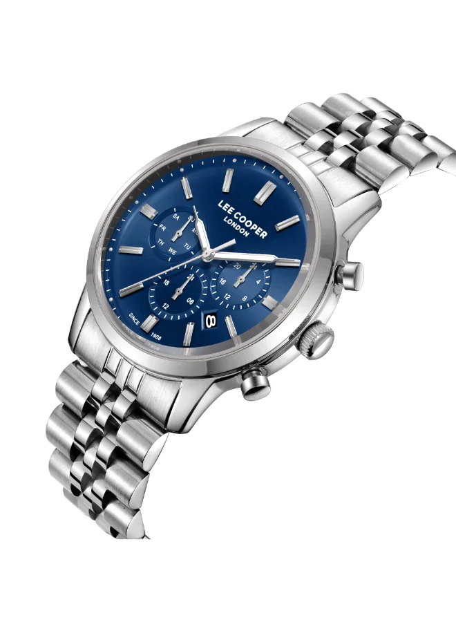 لي كوبر ساعة رجالية معدنية متعددة الوظائف ٤٣ مم