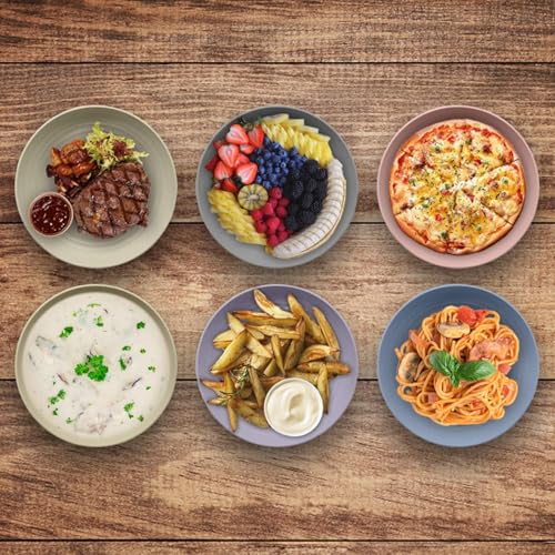Trifecta Wheat Straw Plates, Unbreakable Dinner Deep Dish, 20 CM Serving Tray, Reusable Fruit/Dessert Plate, Lightweight Salad Plates for Restaturant/Kitchen Dishes Tray (4 PCs, 20 CM) - Image 4