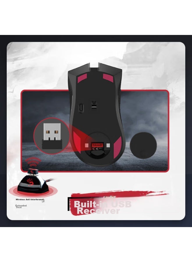 A4tech R90plus Wireless Gaming Mouse For Laptops And Desktop Computers, Pubg Cf Lol Blood Ghost E-sports Mechanical Mouse With Type-c Interface And Rechargeable Battery - Image 2