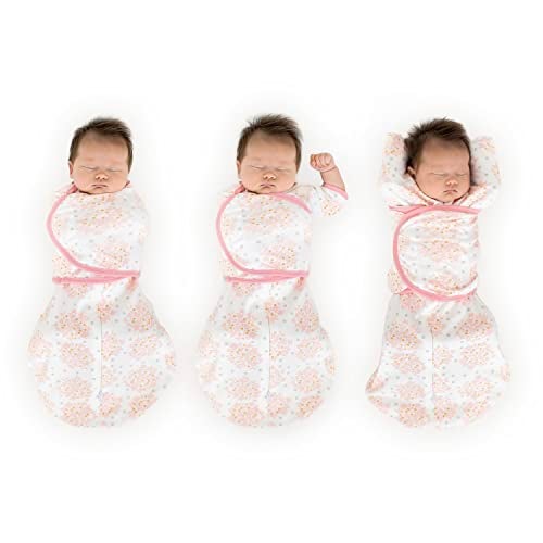 SwaddleDesigns 6-Way Omni Swaddle Sack for Newborn with Wrap & Arms Up Sleeves & Mitten Cuffs, Easy Swaddle Transition, Better Sleep for Baby Boys & Baby Girls, Heavenly Floral, Small, 0-3 Months - Image 1