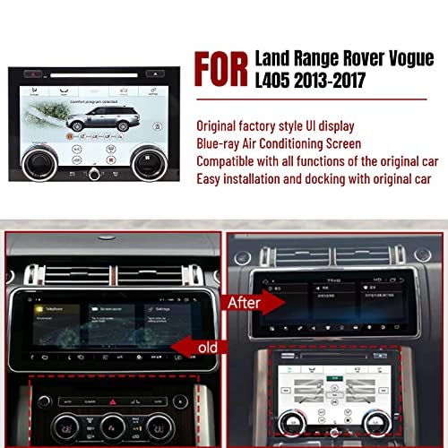 Cuifati شاشة تعمل باللمس لمكيف الهواء للاند روفر L405 من 2013 إلى 2017، لوحة تحكم في درجة حرارة الهواء بحجم 10 بوصات، ملحقات تحويل السيارة لـ L405 (مع فتحة صندوق CD) - Image 2