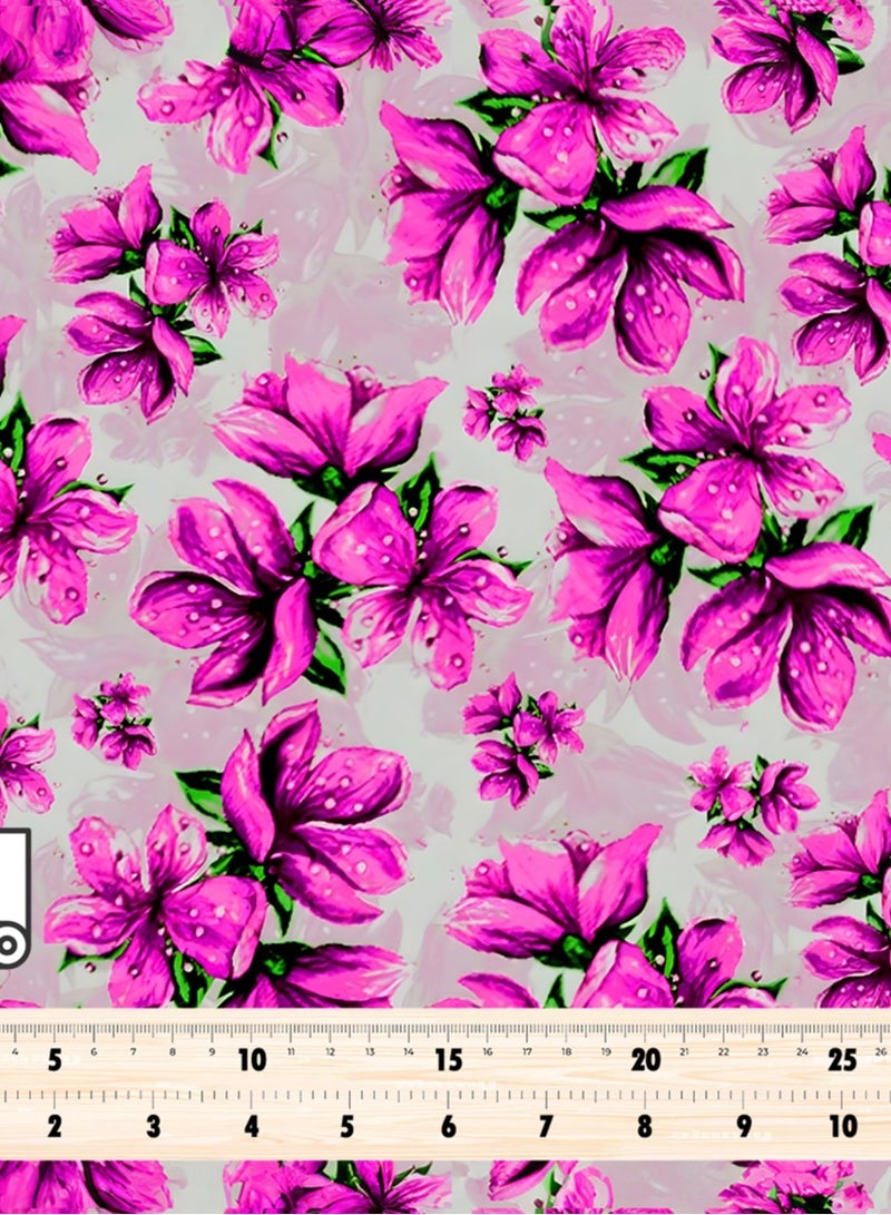 Vellato Al Lail Aramny Silk Fabric By The Yard Pink Green Floral Pattern Jalabiya Makhweer Dressmaking 58 Inches Width - Image 4