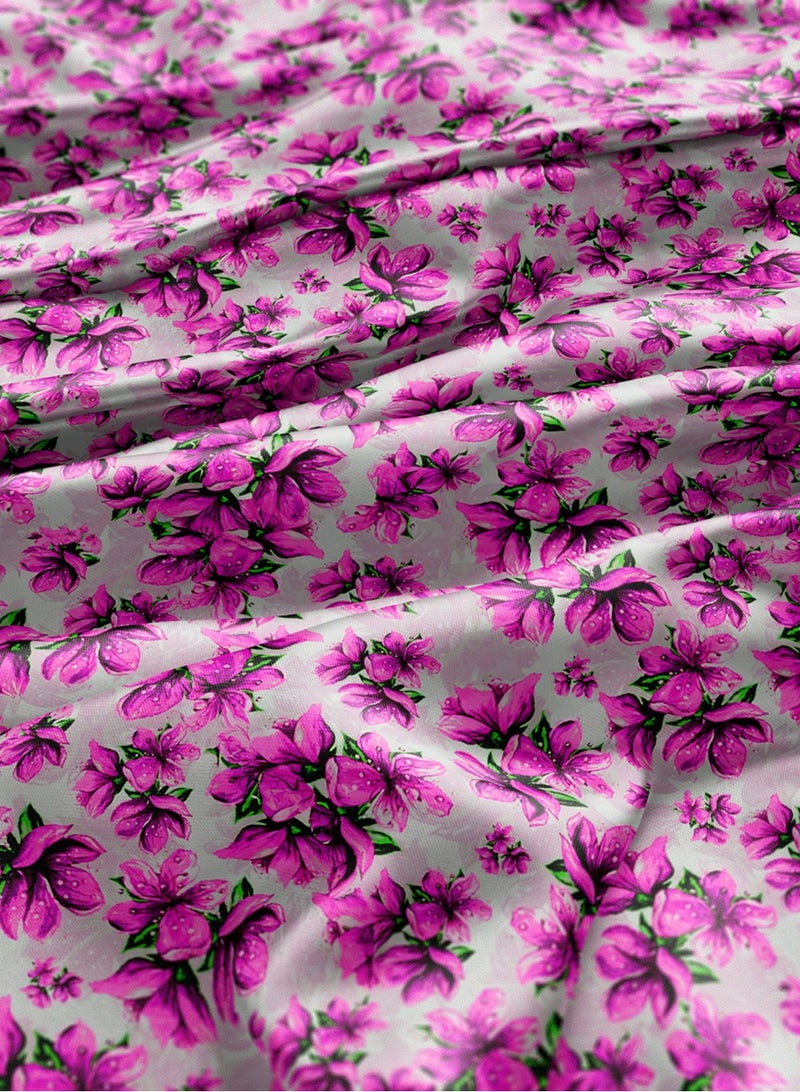 Vellato Al Lail Aramny Silk Fabric By The Yard Pink Green Floral Pattern Jalabiya Makhweer Dressmaking 58 Inches Width - Image 3