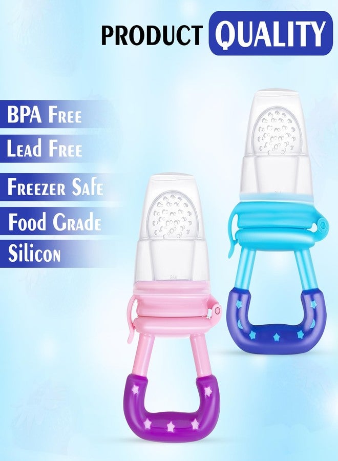 GLUN® Soft Teether for Infant Baby Pack of 4 Silicone Baby Feeder, Food & Fruit Feeder for 3 to 12 Months, BPA Free Anti Choking Fruit Pacifier - Image 5