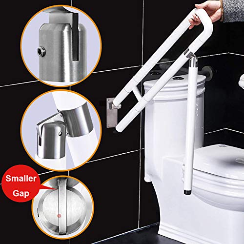 Reliancer Foldable Toilet Grab Bar 304 Stainless Steel Shower Handrails Anti Slip Bathroom Seat Support Bar Flip-Up Bathtub Grab Arm Bar Hand Grip - Image 5