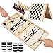 HELLO PAPAYA Foldable Fast Sling Puck Game with Chess Board and Checkers Board Tic Tac Toe Wooden Air Hockey Family NightTable Games Gifts for Adults and Kids - Image 2