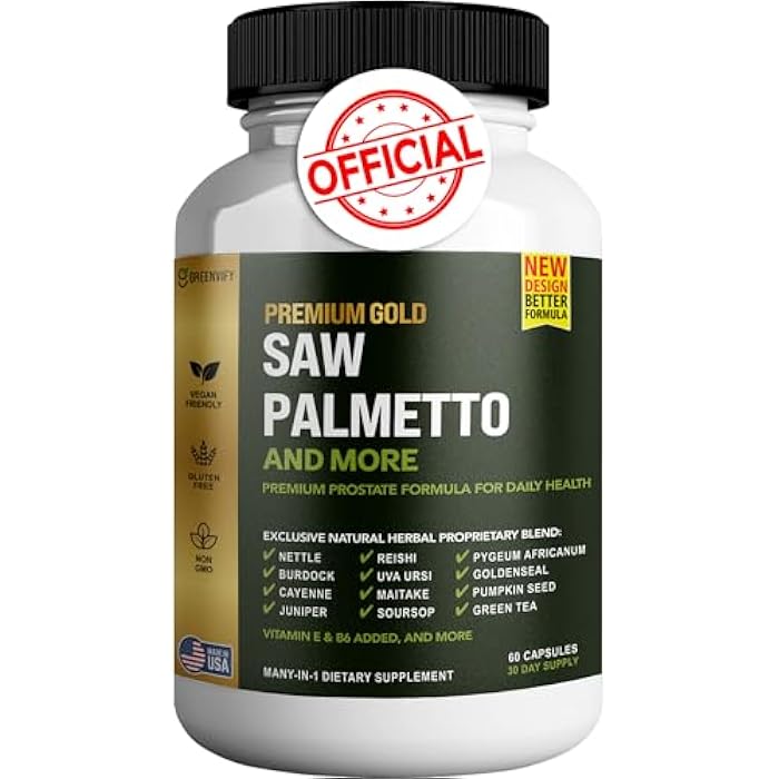 GREENVIFY Saw Palmetto for Men Prostate Supplement | Prostate Support Supplement for Men's Health | Potent Saw Palmetto for DHT, Urinary and Prostate Health (60, Men) - Image 1