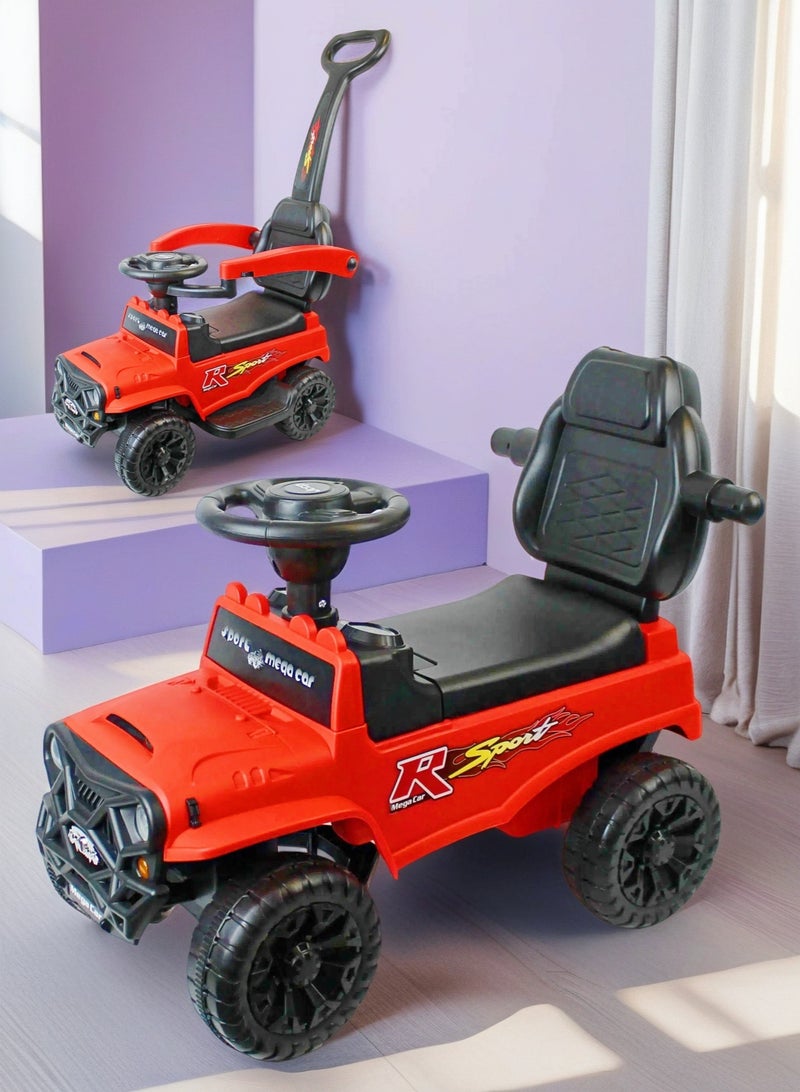 EASY FUTURE Push Handle Ride on Baby Car for Kids 1-6 Years 2 in 1 Push Car & Ride on Car with Music & Horn Button - Image 1