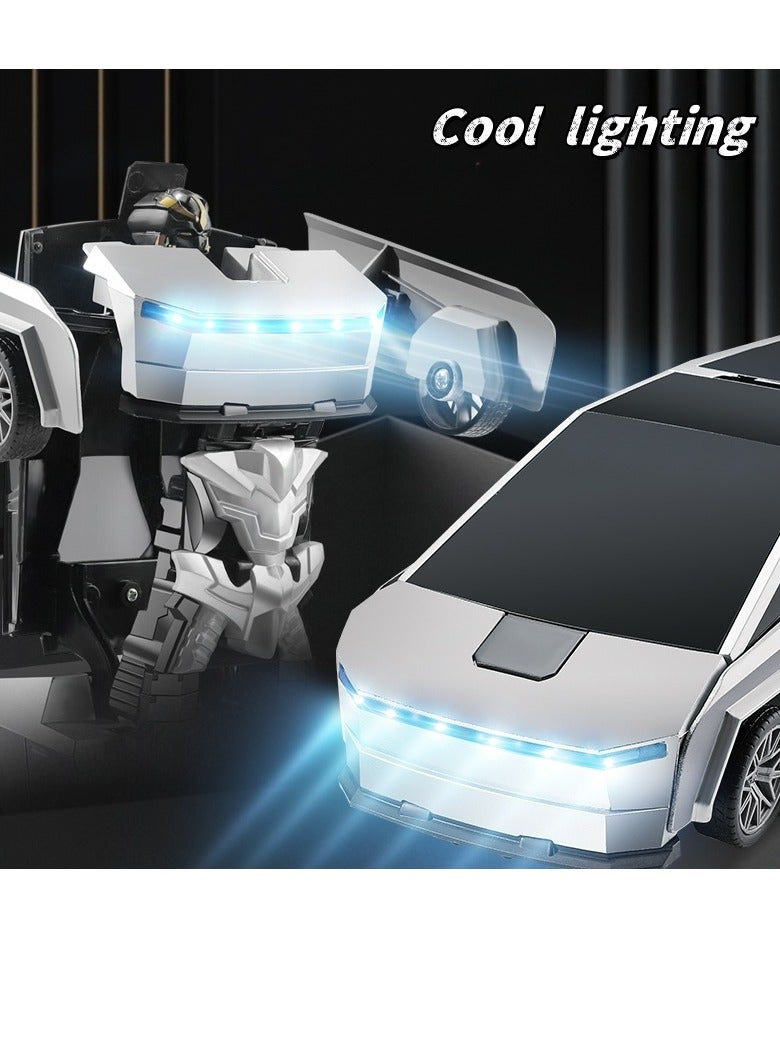 RAKAY 2in1 Transform Car Robot with Lights, Independent 2.4G Robot Deformation Car Model Toy for Children, Transforming Robot Remote Control Car with One Button Transformation & 360 Speed Drifting 1:18 Scale - Image 4
