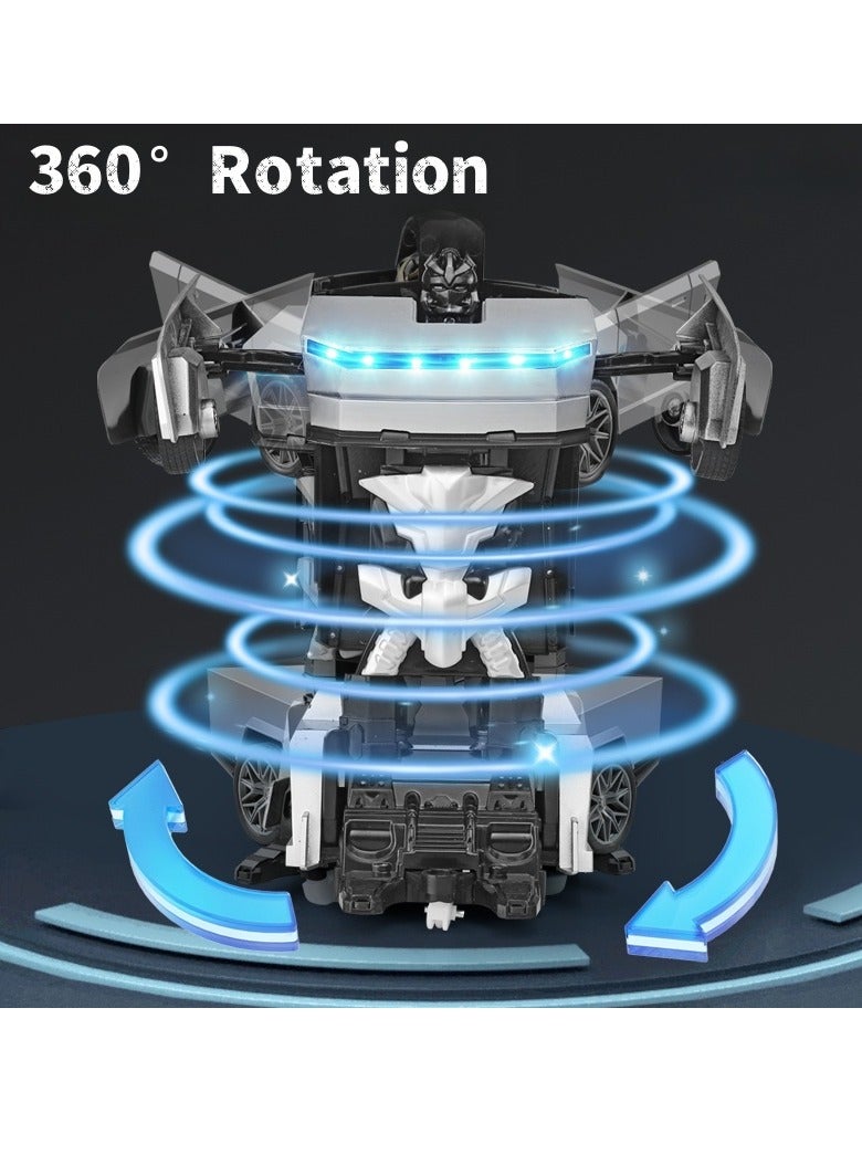 RAKAY 2in1 Transform Car Robot with Lights, Independent 2.4G Robot Deformation Car Model Toy for Children, Transforming Robot Remote Control Car with One Button Transformation & 360 Speed Drifting 1:18 Scale - Image 3