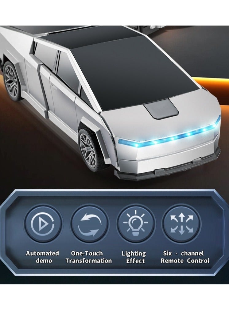 RAKAY 2in1 Transform Car Robot with Lights, Independent 2.4G Robot Deformation Car Model Toy for Children, Transforming Robot Remote Control Car with One Button Transformation & 360 Speed Drifting 1:18 Scale - Image 5