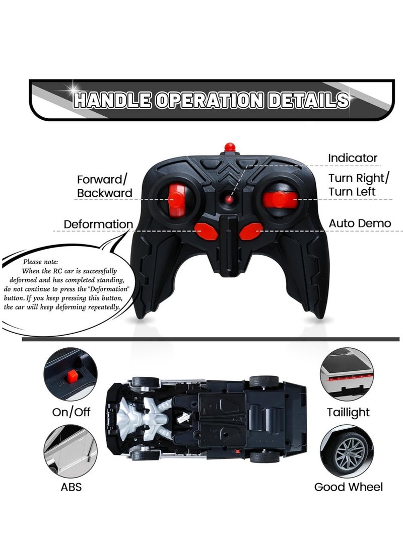 RAKAY 2in1 Transform Car Robot with Lights, Independent 2.4G Robot Deformation Car Model Toy for Children, Transforming Robot Remote Control Car with One Button Transformation & 360 Speed Drifting 1:18 Scale - Image 3