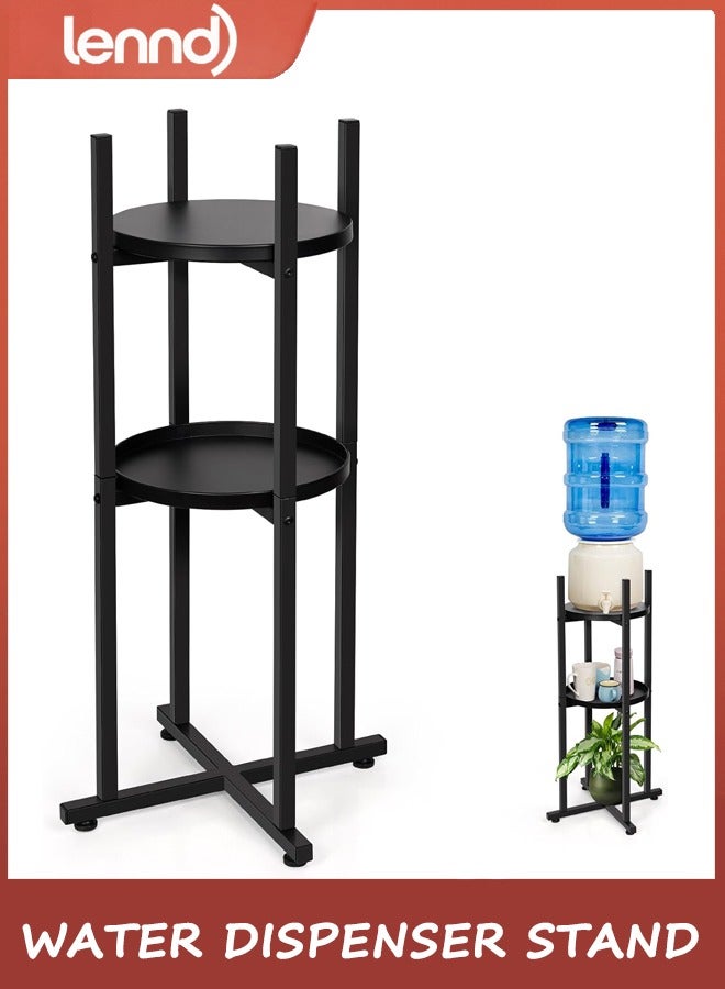 لينند حامل موزع المياه حامل إبريق الماء سعة 25 لترًا حامل مياه قوي (ارتفاع 84 سم - عرض 29 سم) حامل إبريق الماء مع رفين دائريين لزجاجات المياه/الأواني الفخارية سعة 25 لترًا وإبريق الماء وحامل النباتات - Image 1