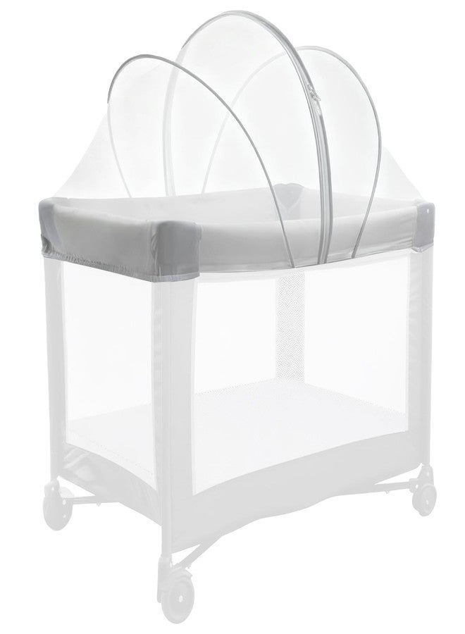 BEBONO Mosquito Net for Pack N Play, Keep Cats Out, Netting Cover with 2-Way Zipper for Playpen, Foldable with Storage Bag, White - Image 1